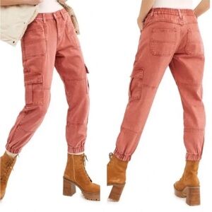 Free People Pink Cargo Joggers